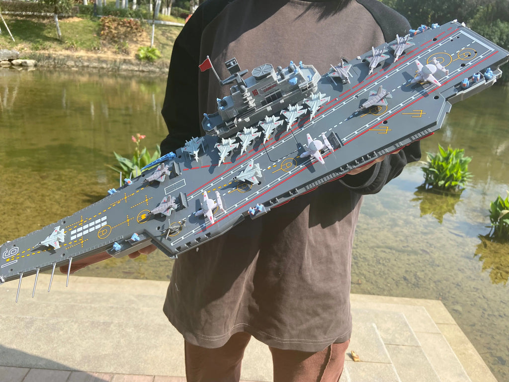 RC Warship 26.7 inch(68CM) Super Long Hull RC Boat Charging Military Children's Toy boy Electric Toy Ship Aircraft Carrier Warsh