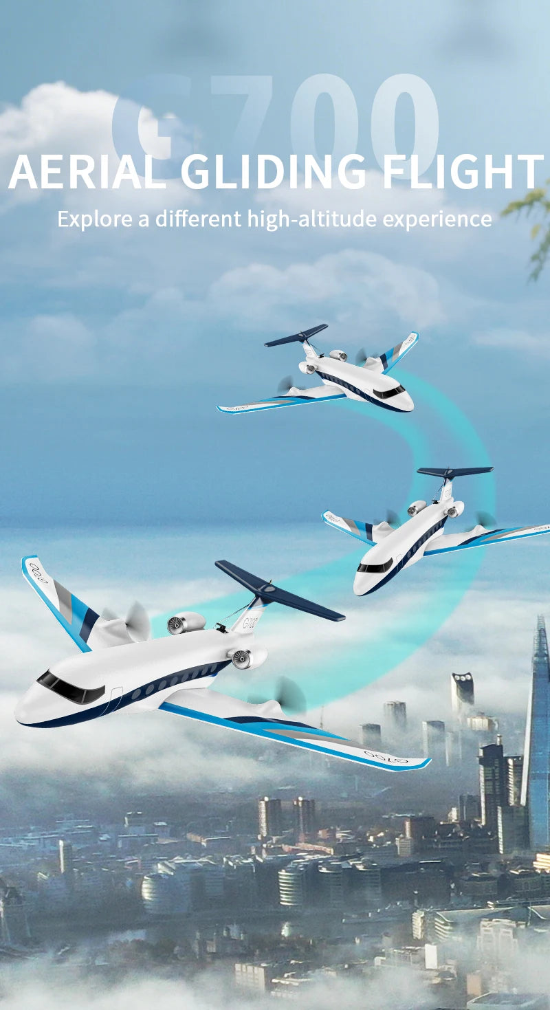 G700 Rc Plane Z67 Fixed-wing Rc Airplane Foam Toy Gulfstream 3-channel G700 Private Double Motor Control Airplane Model Gifts