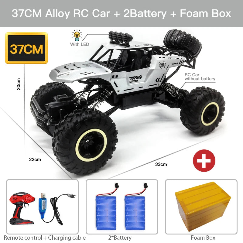 1:12 4x4 Off-Road RC Car With LED Lights 2.4G Radio Control Car Buggy 4WD Remote Control High Speed Trucks Boys Toy for Children