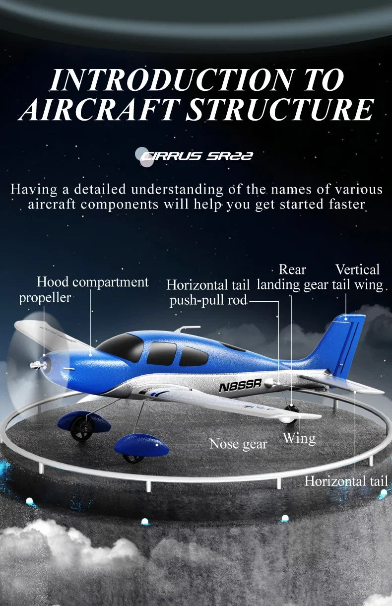 QIDI580 Stunt RC Glider Plane 4CH 2.4G Remote Control Brushless Aircraft EPP Foam Fixed Wing Airplane Model Toys for Children