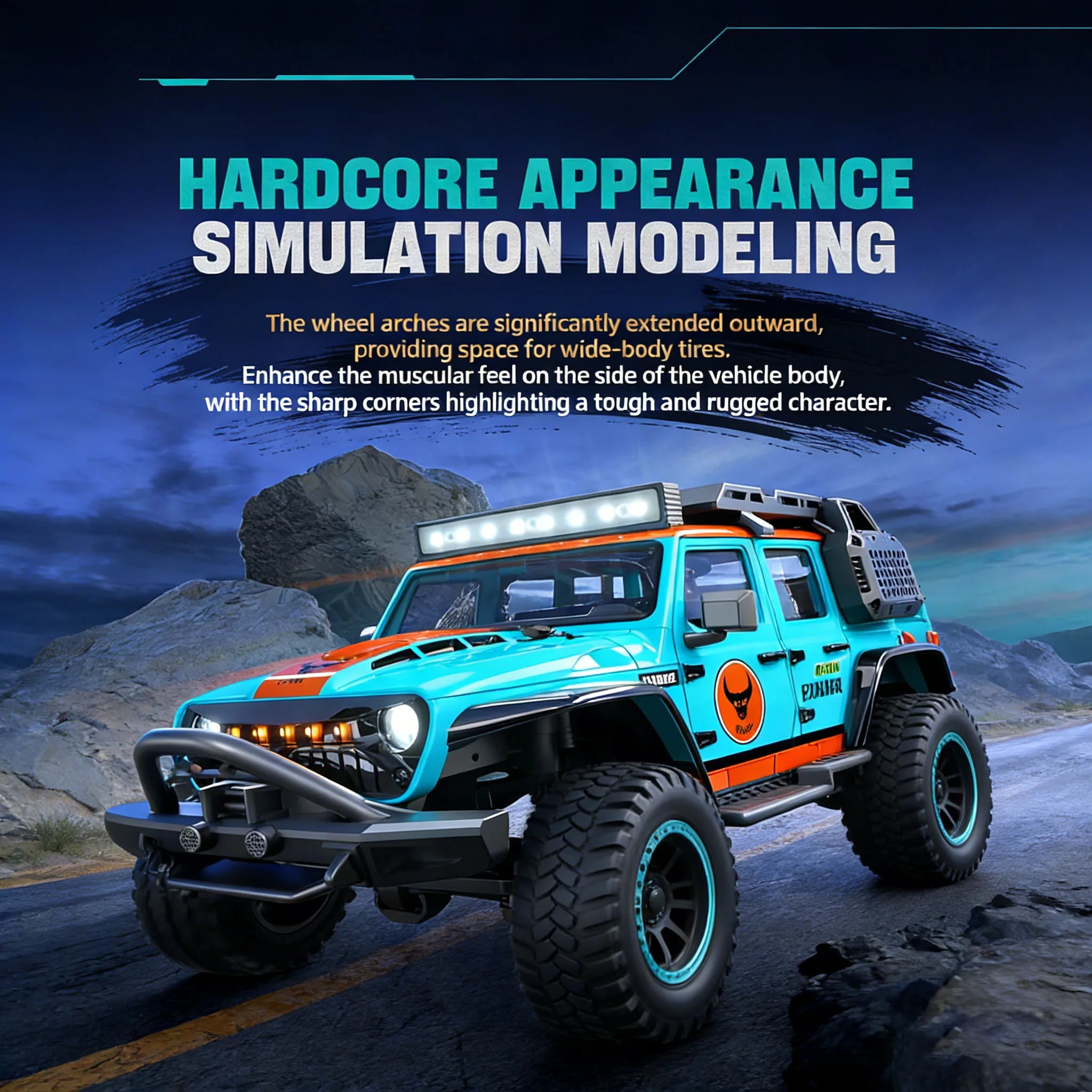RC Climbing Car 1:20 4WD with LED Light 2.4G 20KM/H High Speed RC Climbing Vehicle Toy Gifts for Boys Girls Kids RC Stunt Car