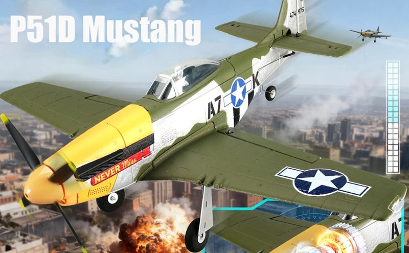 RC Plane 5CH 3D/6G Fixed-wing RC Airplane P51D Mustang RTF for Adults Beginners Easy to Fly Removable Brushless Fighter Helicopt