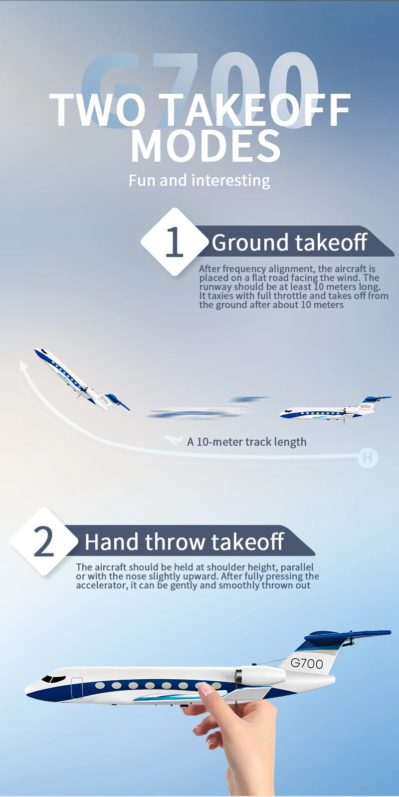 NEW G700 RC Plane Private Jet 3CH Remote Control Glider Gulfstream G700 RTF RTF 6-axis Gyro Stabilizer Airplane Toys Kids Adults