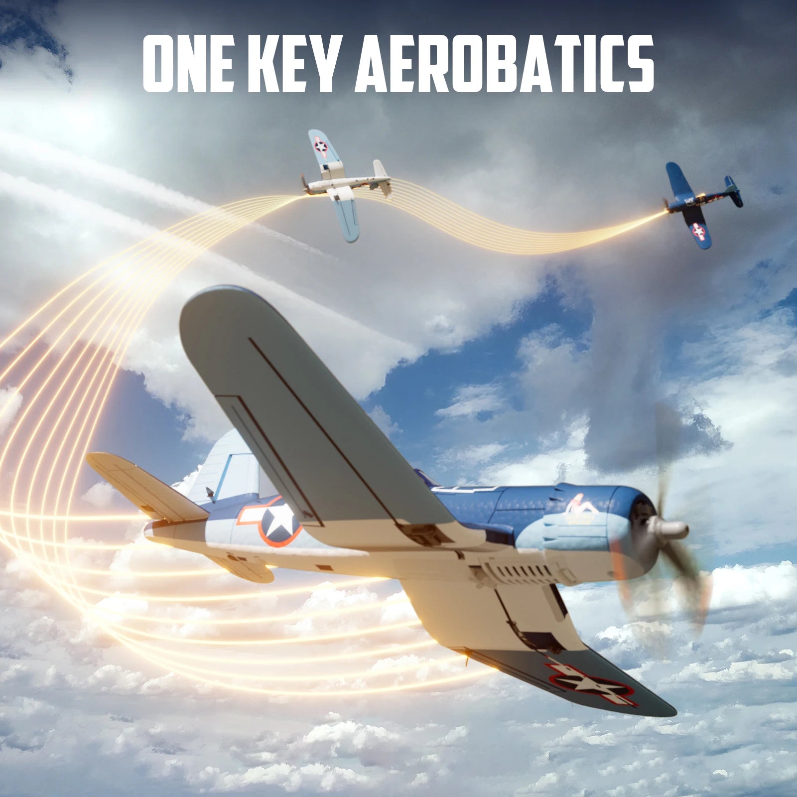 New Volantex F4U Corsair RC Plane With Brushless motor 2.4G 4CH 500MM Fixed Wingspan EPP Foam RC Aircraft One Key Aerobatic