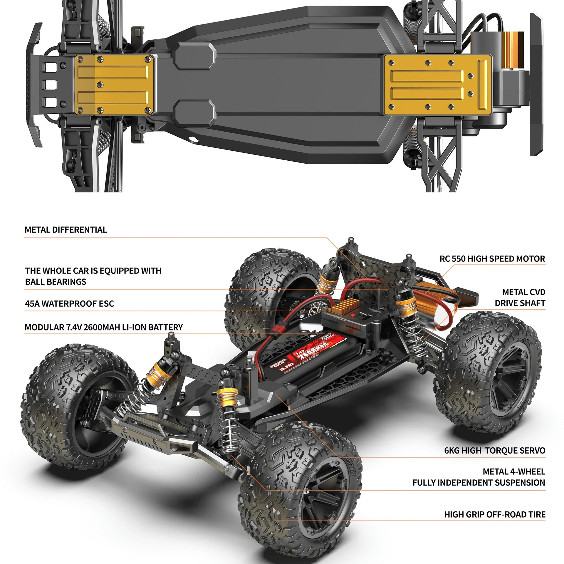 1:8 Large Size RC Car 60KM/H High-Speed RC Drift Racing Car 2.4G Super Shock Absorber RC Truck Car Toys  Model Adults Gifts