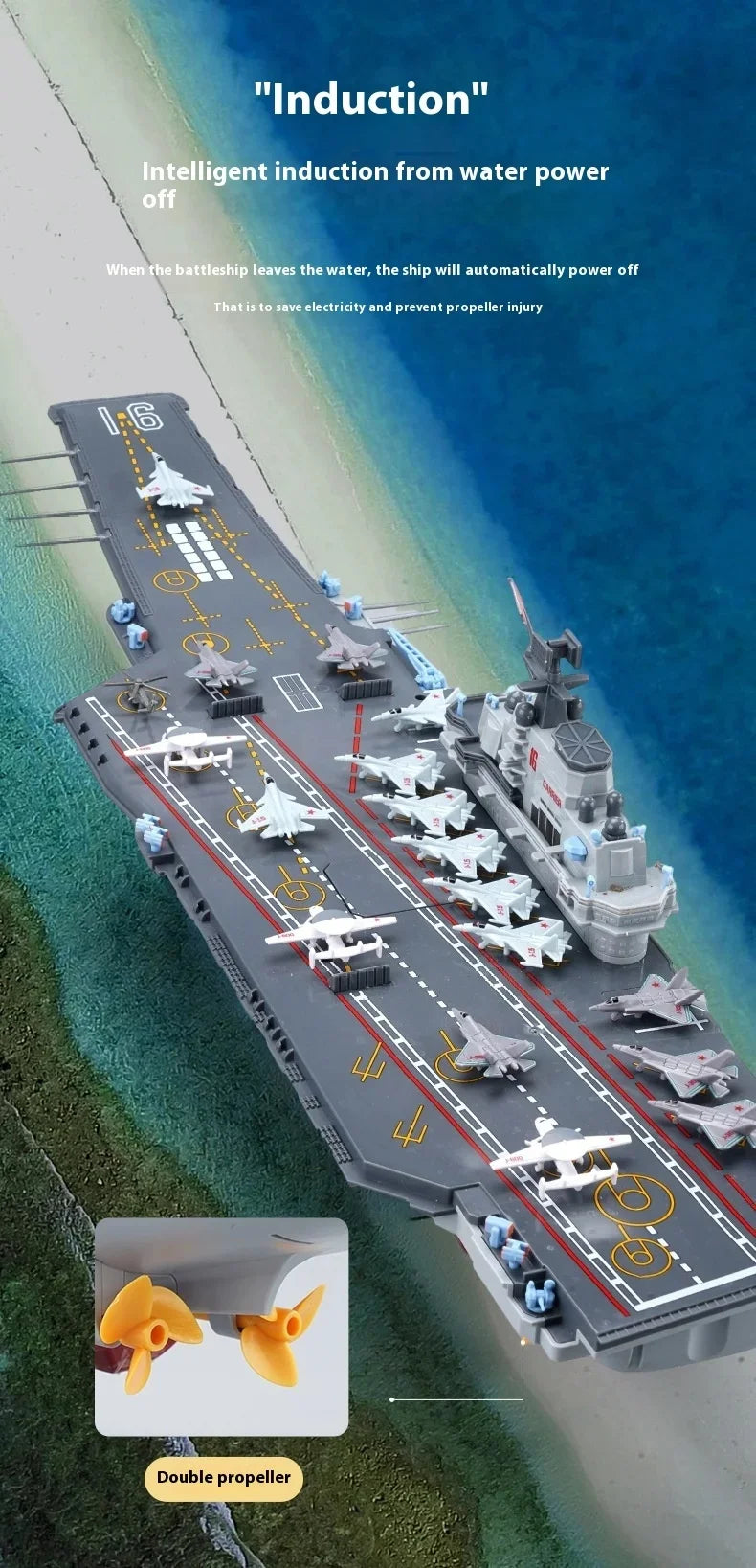 60CM Large RC Ship Simulation Destroyer Model Summer Water Spray Outdoor Toy For Kid Long Range Remote Control Ship Boy Gift