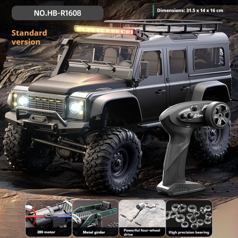 HB HuangBo RC Car RTR 1/16 Scale 4WD Off-Road Crawler Car Full Proportional Remote Control Electric Toy for Adults and Kids