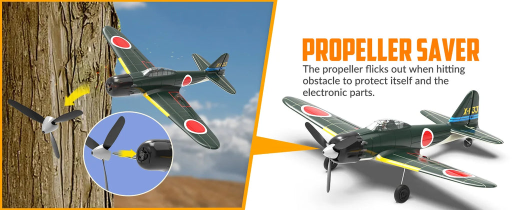 Zero RC Plane 2.4G 4CH Remote Control Airplane EPP 400mm Wingspan 6-Axis Aerobatic RC Fighter 761-15 RTF Plane