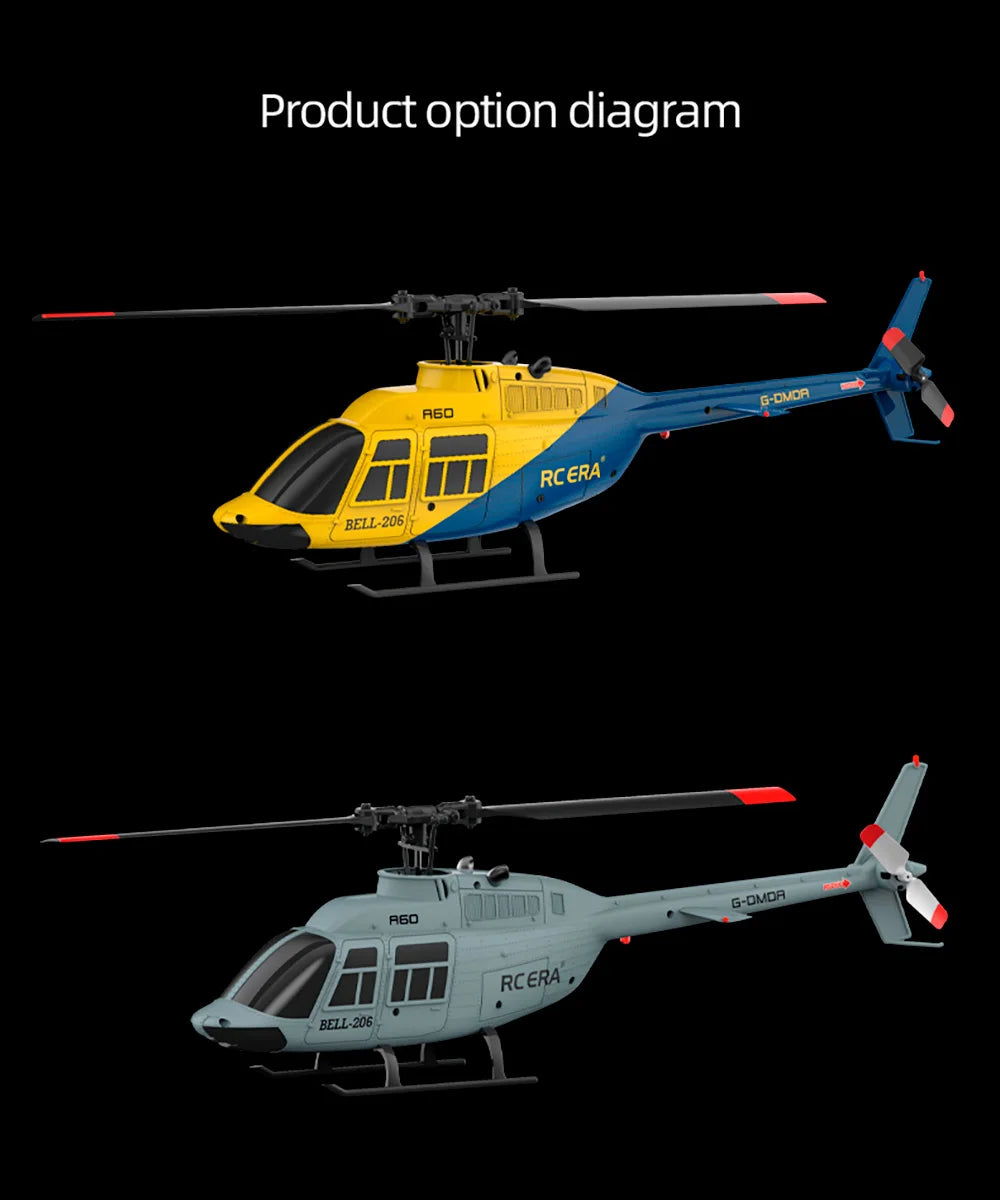 RC ERA A60 4CH Helicopter 1/42 BELL-206 Optical Flow Positioning 120M 6-Axis Gyro RC Plane