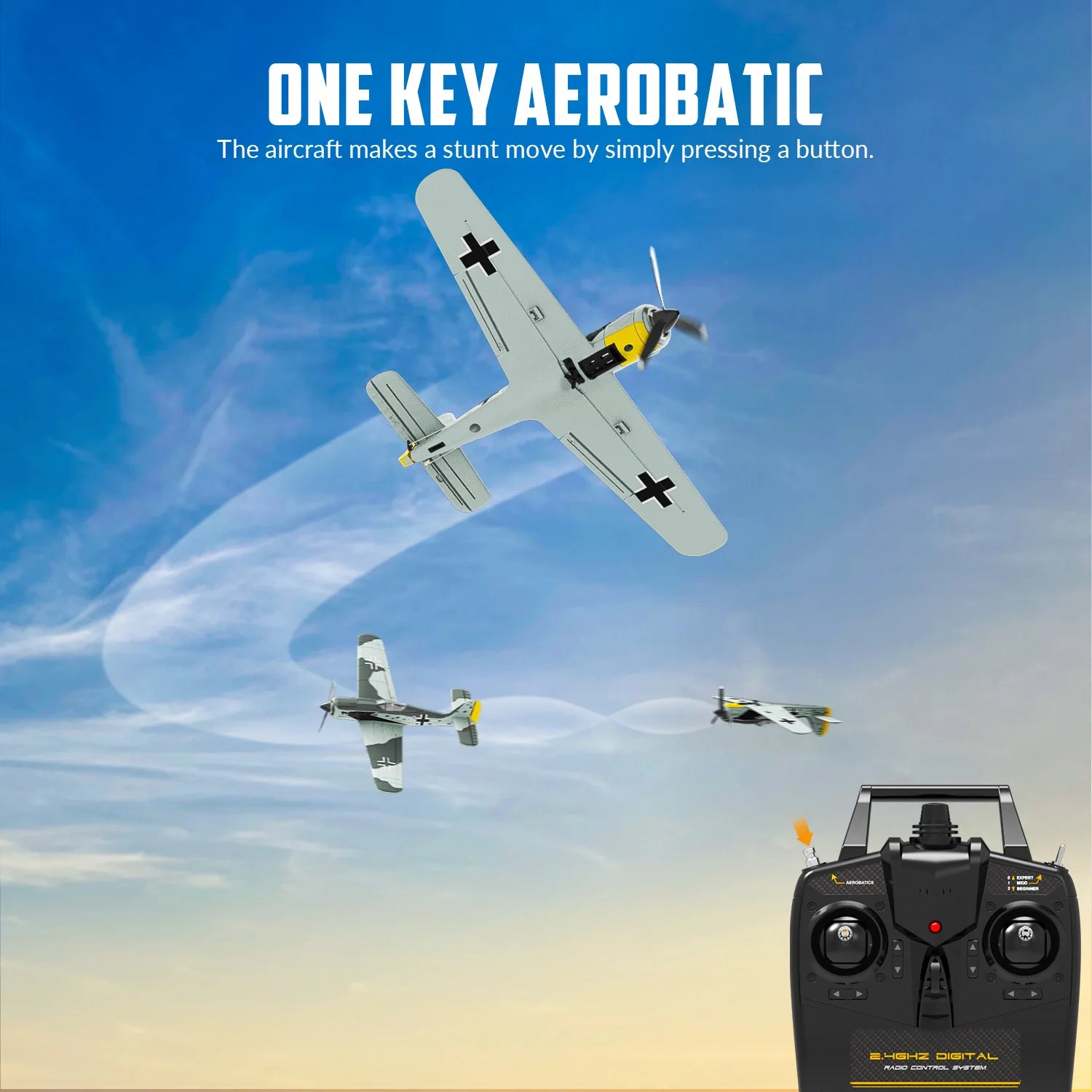 VOLANTEX RC FW190 Fighter Toy Set Ready to Fly Remote Control Airplane Kids Boys