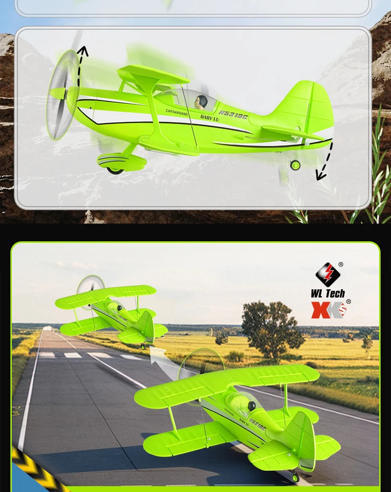 New 2026 WLtoys RC Airplane Brushless Motor 3D/6G with Gyroscope Biplane Four-Channel Plane Boy's Gift A310