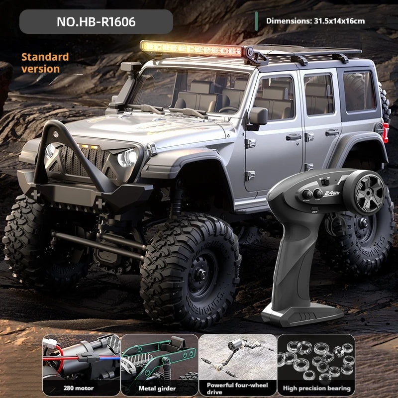 HB HuangBo RC Car RTR 1/16 Scale 4WD Off-Road Crawler Car Full Proportional Remote Control Electric Toy for Adults and Kids