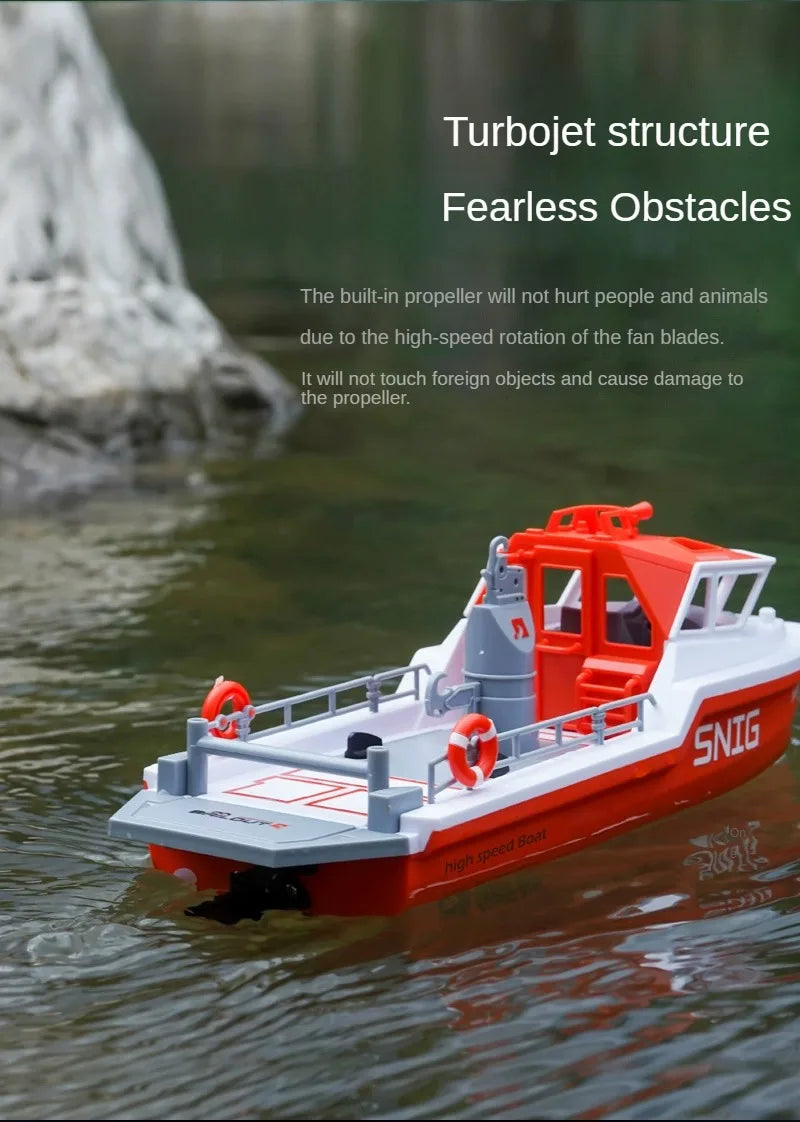 RC Rescue Boat Simulation Model High Speed Turbojet Brushless Speedboat Remote Control Boat Model Toy Gift Electric Yacht