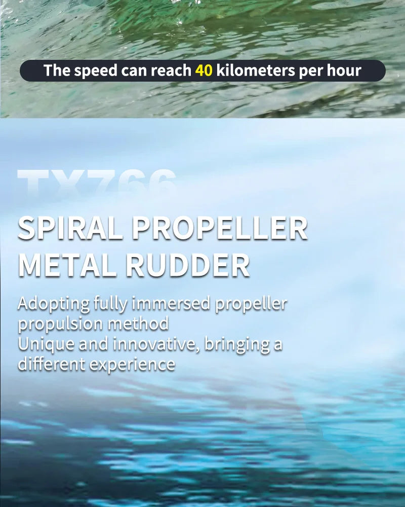 TX766 Brushless RC Boat 40km/h High Speed Big Power Waterproof Electric Toy Boat Model Low Battery Reminder Metal Rudder Gifts