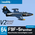 Freewing 64mm F9f-5 V2 Black Panther Edition Electric Channel Fighter Model Aircraft Rc Plane Toy Gift