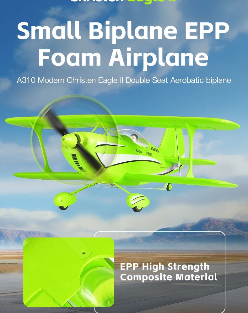 New 2026 WLtoys RC Airplane Brushless Motor 3D/6G with Gyroscope Biplane Four-Channel Plane Boy's Gift A310