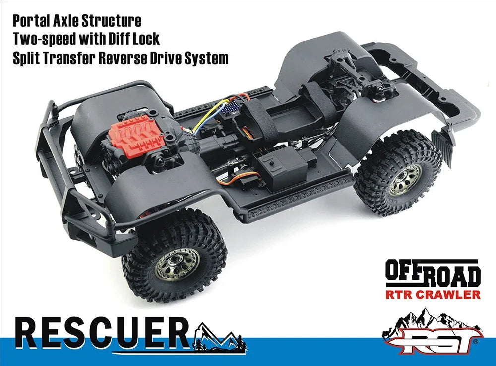 RGT EX86190 RC Cars Off-Road Vehicle: Rescuer 1/10 4WD Simulated Climbing Car LC76 Electric RC Model - Great Gift for Children