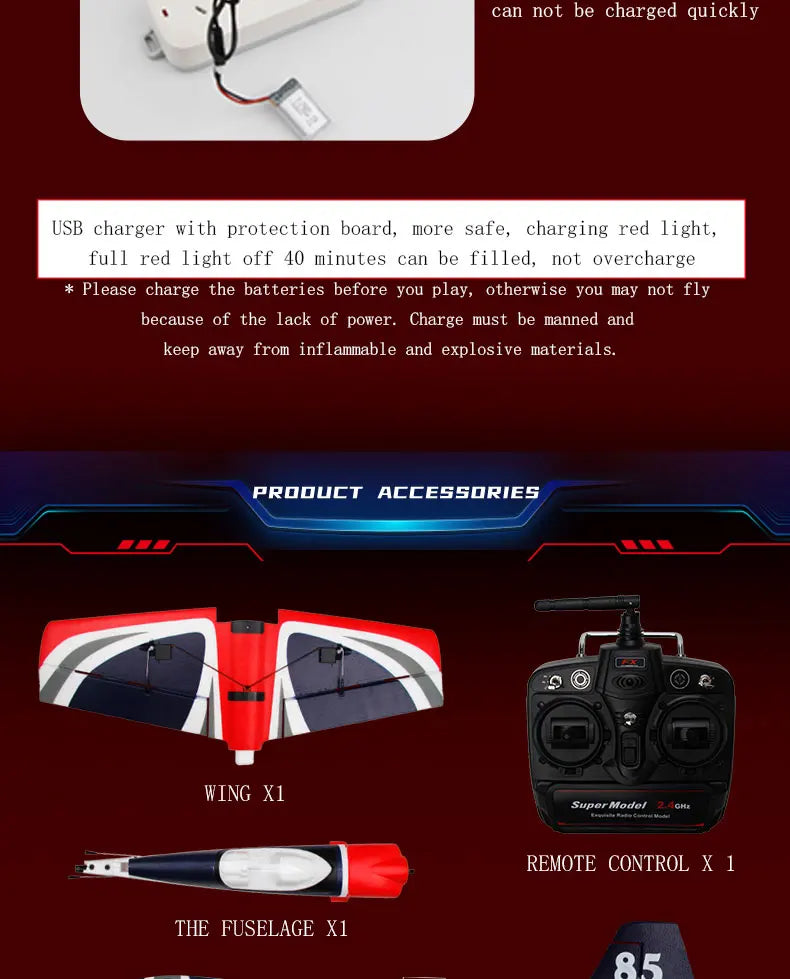 5CH FX9706 RC Plane 580MM Fixed Wing Glider 3D/6G Remote Control Aircraft 2.4G Brushless Motor Fighter Model Toys for Children