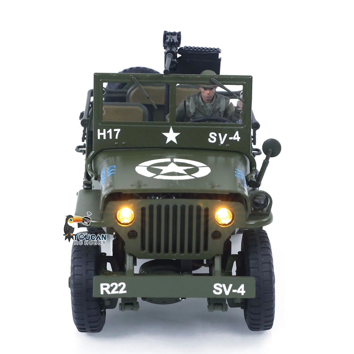 RC Off Road Cars 1/16 4*4 RTR Vehicle Electric  Remote Control Military Truck Model Metal Car Shell Drive Shafts Light System