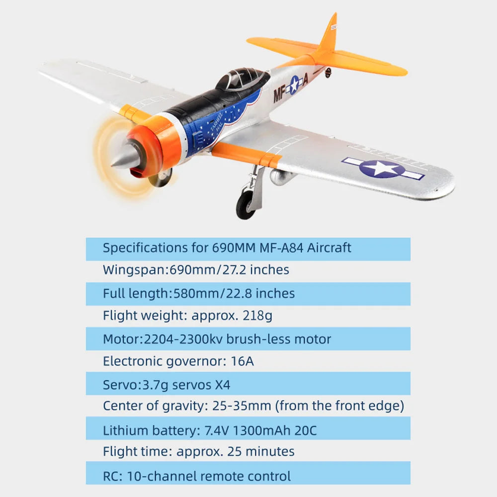 9IMOD RC Plane MF-A84 Fixed-wing Aircraft 10CH  One-key Aerobatic EPP Optional Camera