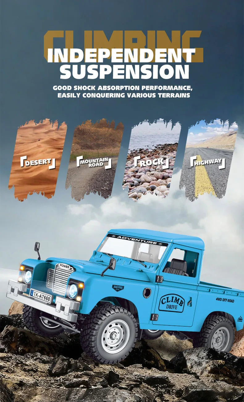 New 1:10 Full Scale Pickup 4X4 Professional Remote RC Defender Simulated Off-Road Climbing Vehicle RC CAR