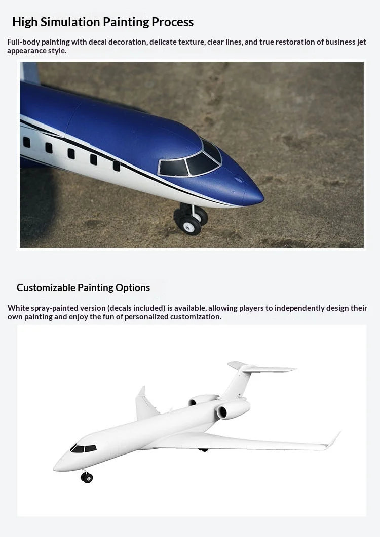 In Stock Xfly Electric Rc Airplane Dual 40mm-J65 Business Jet Fixed Wing Outdoor Scale Model For Adult Rc Hobby Enthusiasts