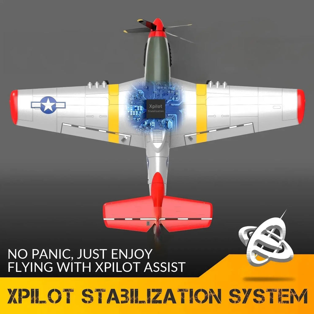 RC Plane 5CH 3D/6G Fixed-wing RC Airplane 2.4GHz P51D Mustang RTF for Adults Beginners Easy to Fly Removable Brushless Fighter