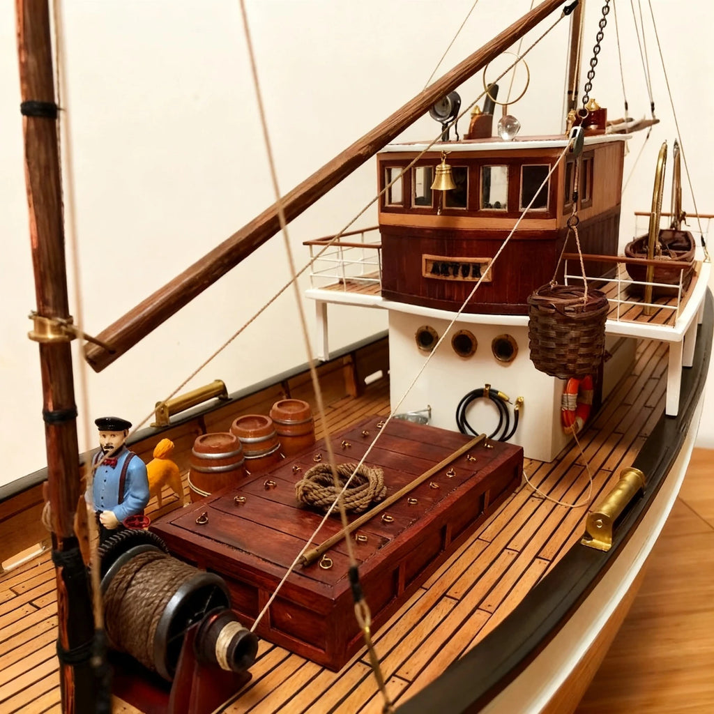 RC Ships113cm Artur RC Fishing Boat Meticulously Crafted Wooden RC Schiffe Model Kit Ship Toy