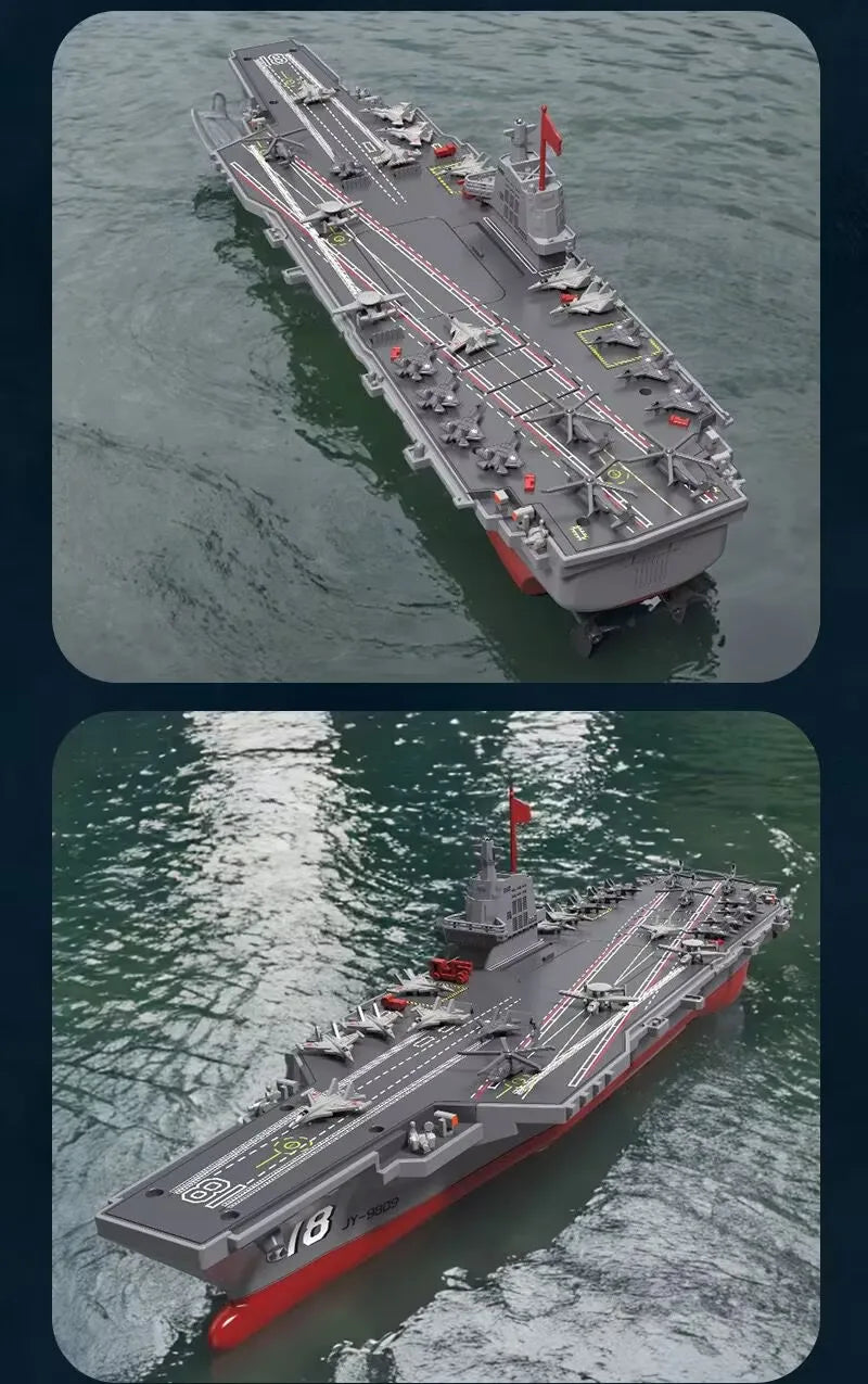 RC Warship 26.7 inch(68CM) Super Long Hull RC Boat Charging Military Children's Toy boy Electric Toy Ship Aircraft Carrier Warsh