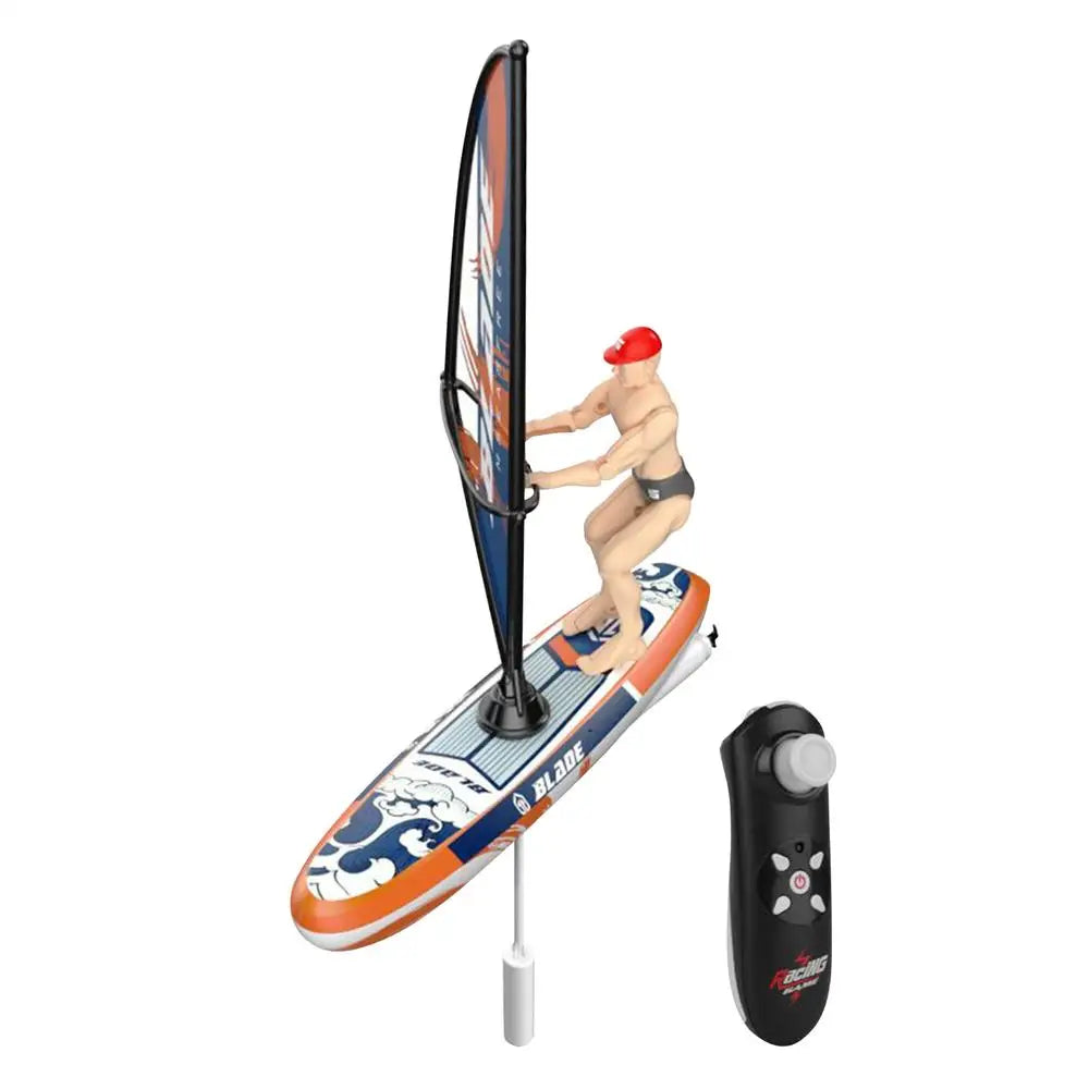 Rc Boat 2.4Ghz Remote Control Sailboats Swing Doll Surfboard Waterproof Pool Sailing Game With Led Lights Beach Toys For Kids