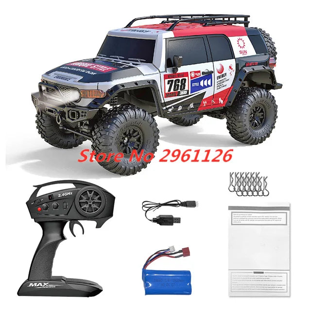 47CM Large RC Climbing Car 4WD 2.4G 1:10 Full Scale Multi-terrain Driving Remote Control Car Full Proportional Rock Crawler Toy
