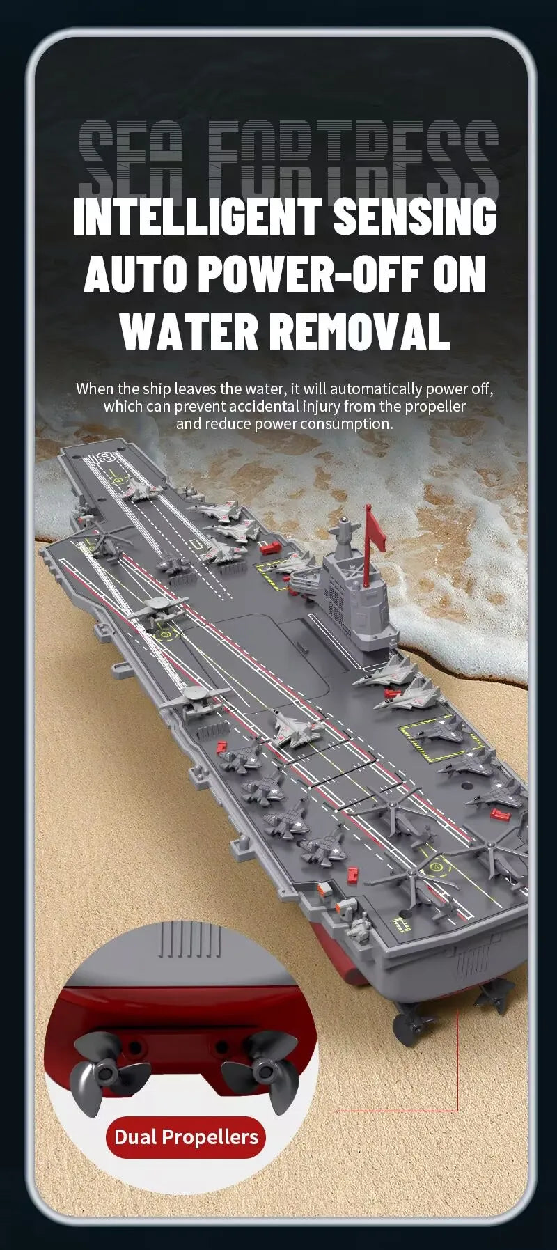 RC Warship 26.7 inch(68CM) Super Long Hull RC Boat Charging Military Children's Toy boy Electric Toy Ship Aircraft Carrier Warsh