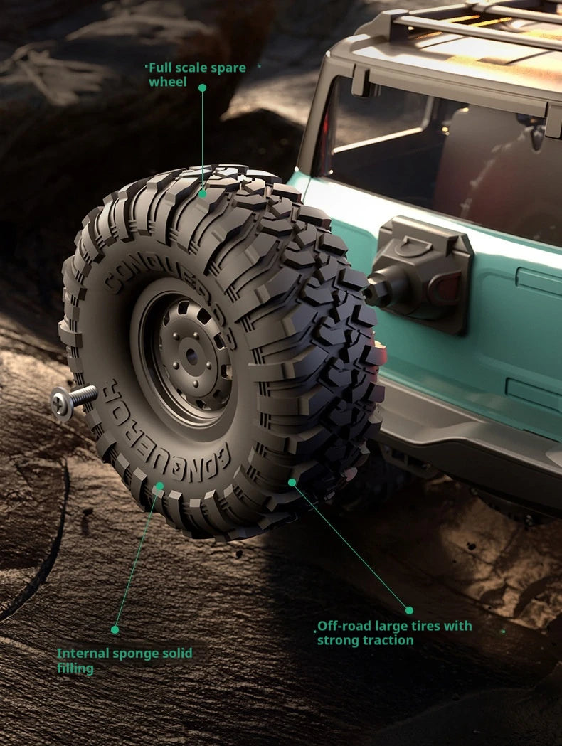 HB HuangBo RC Car RTR 1/16 Scale 4WD Off-Road Crawler Car Full Proportional Remote Control Electric Toy for Adults and Kids
