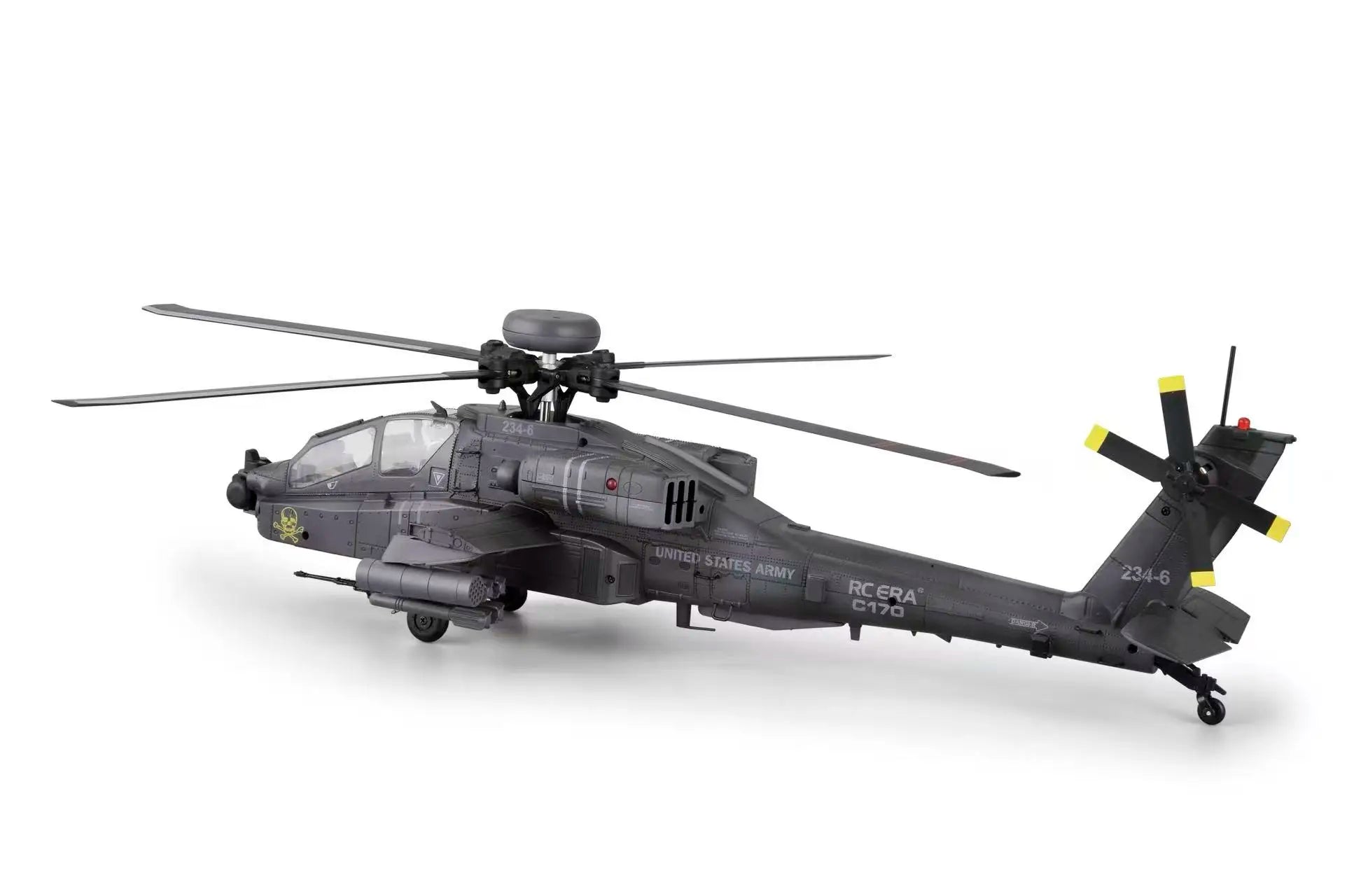 RC Helicopter C170 1:48 RC ERA Apache Remote Control Armed Helicopter Optical Flow Positioning 6CH Brushless Aircraft Model Toy