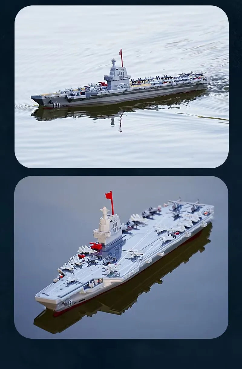 RC Warship 26.7 inch(68CM) Super Long Hull RC Boat Charging Military Children's Toy boy Electric Toy Ship Aircraft Carrier Warsh