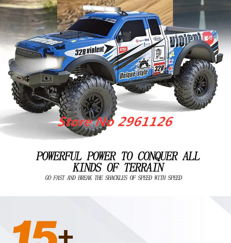 47CM Large RC Climbing Car 4WD 2.4G 1:10 Full Scale Multi-terrain Driving Remote Control Car Full Proportional Rock Crawler Toy