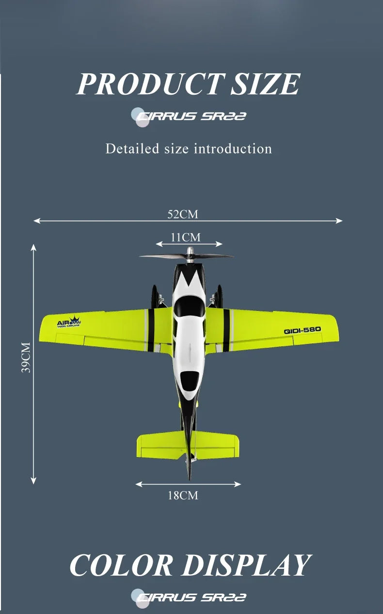QIDI580 Stunt RC Glider Plane 4CH 2.4G Remote Control Brushless Aircraft EPP Foam Fixed Wing Airplane Model Toys for Children