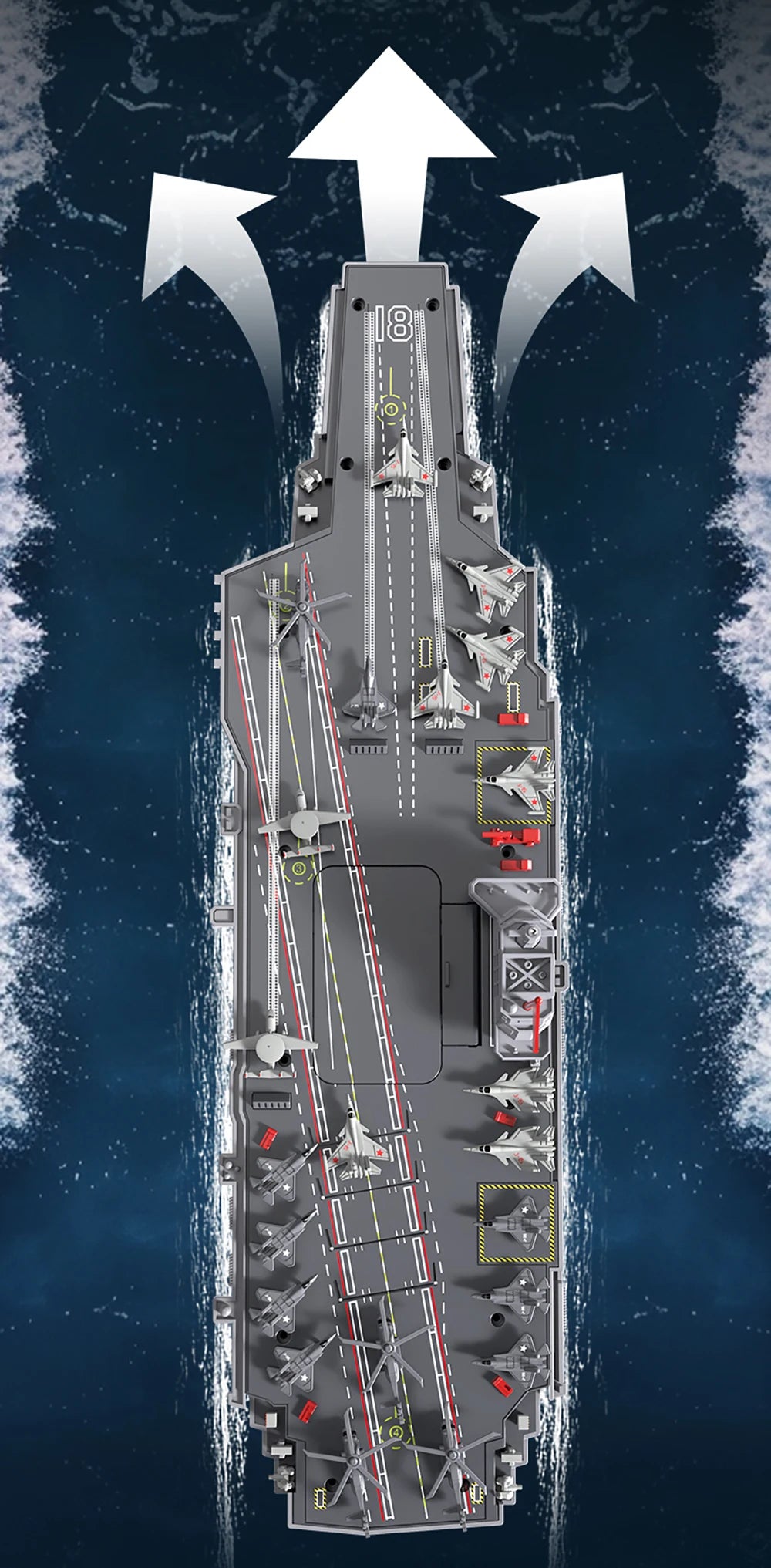 9IMOD RC Aircraft Carrier 2.4G Dual Motor 20Km/h 60M High-Density Waterproof Simulation Boat Model Creative Holiday Gift Toys