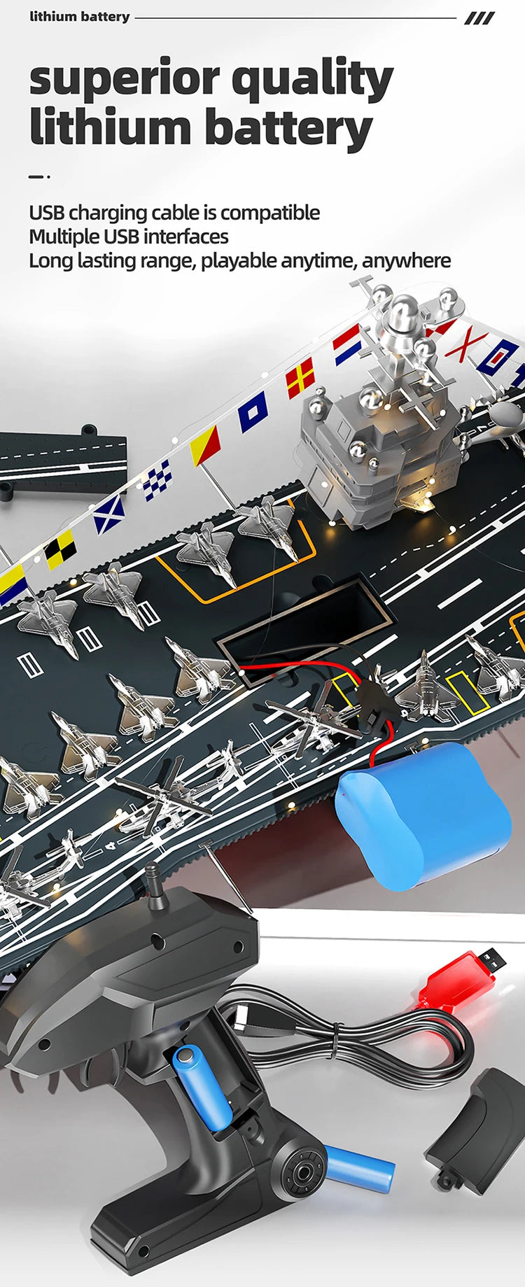 1:275 Scale 31 Inch Large Remote Controlled Warship Battleship Rc Ship On Lakes Pools Rivers Exhibits Models For Kids Boys A