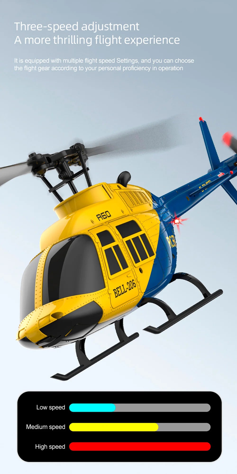 RC ERA A60 4CH Helicopter 1/42 BELL-206 Optical Flow Positioning 120M 6-Axis Gyro RC Plane