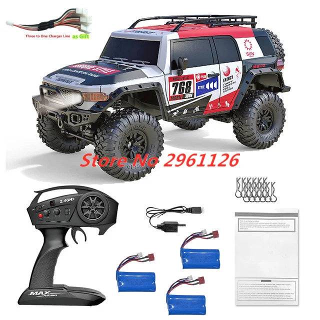 47CM Large RC Climbing Car 4WD 2.4G 1:10 Full Scale Multi-terrain Driving Remote Control Car Full Proportional Rock Crawler Toy