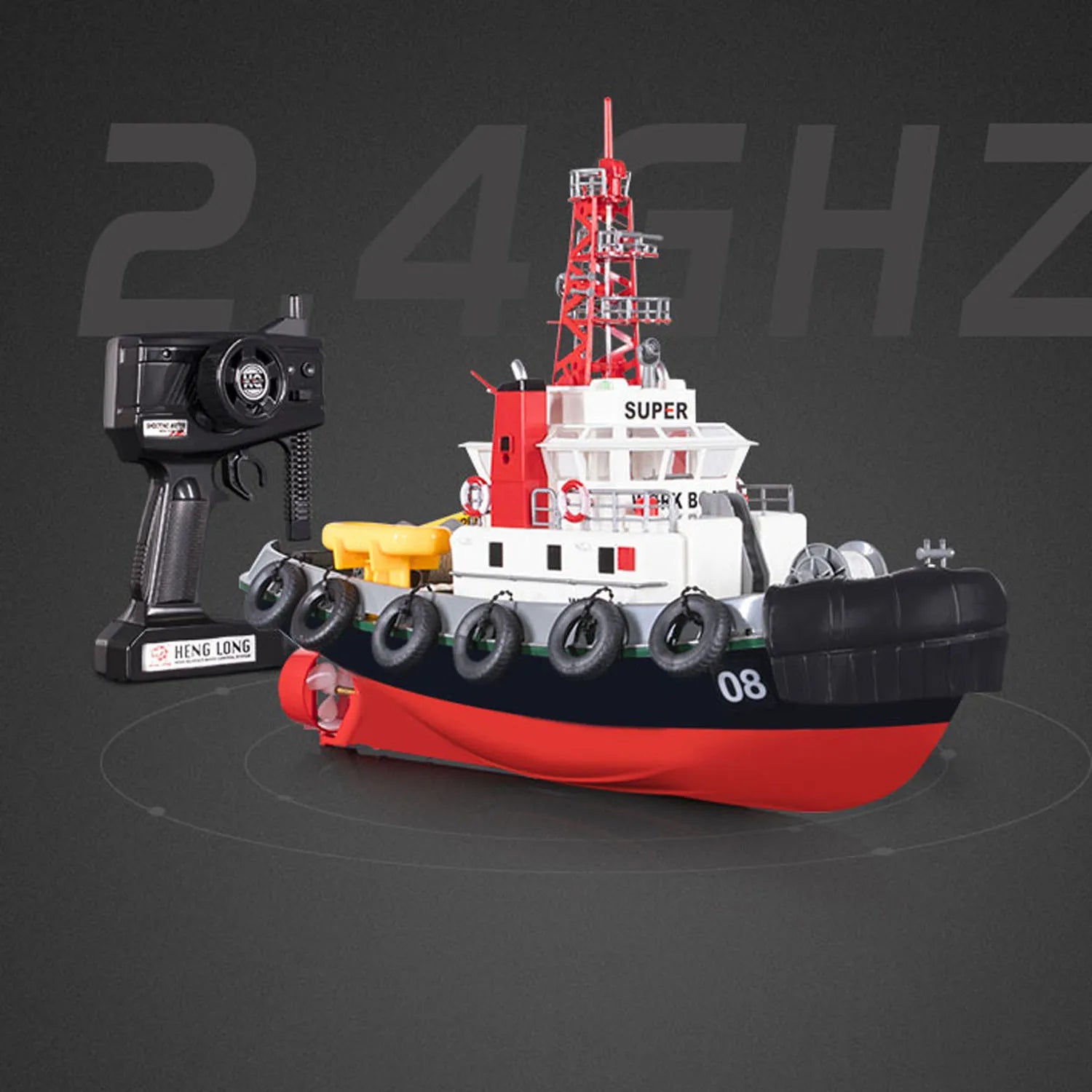 2.4G Heng Long RC Boat Fire Fighting Water Spray Ship Remote Control Assembled Model Servo Motor Toy Gift for Boys TH23785