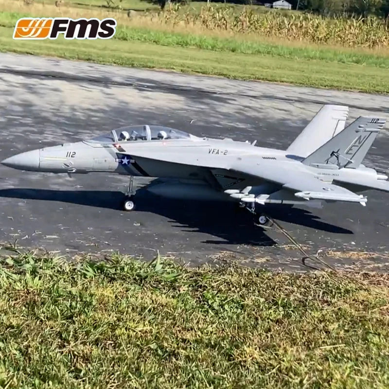 FMSRC RC Airplane 70mm F18 F/A-18F Super Hornet V2 Ducted Fan EDF Jet Scale Model Plane Aircraft PNP 6S 6CH with Retracts Flaps