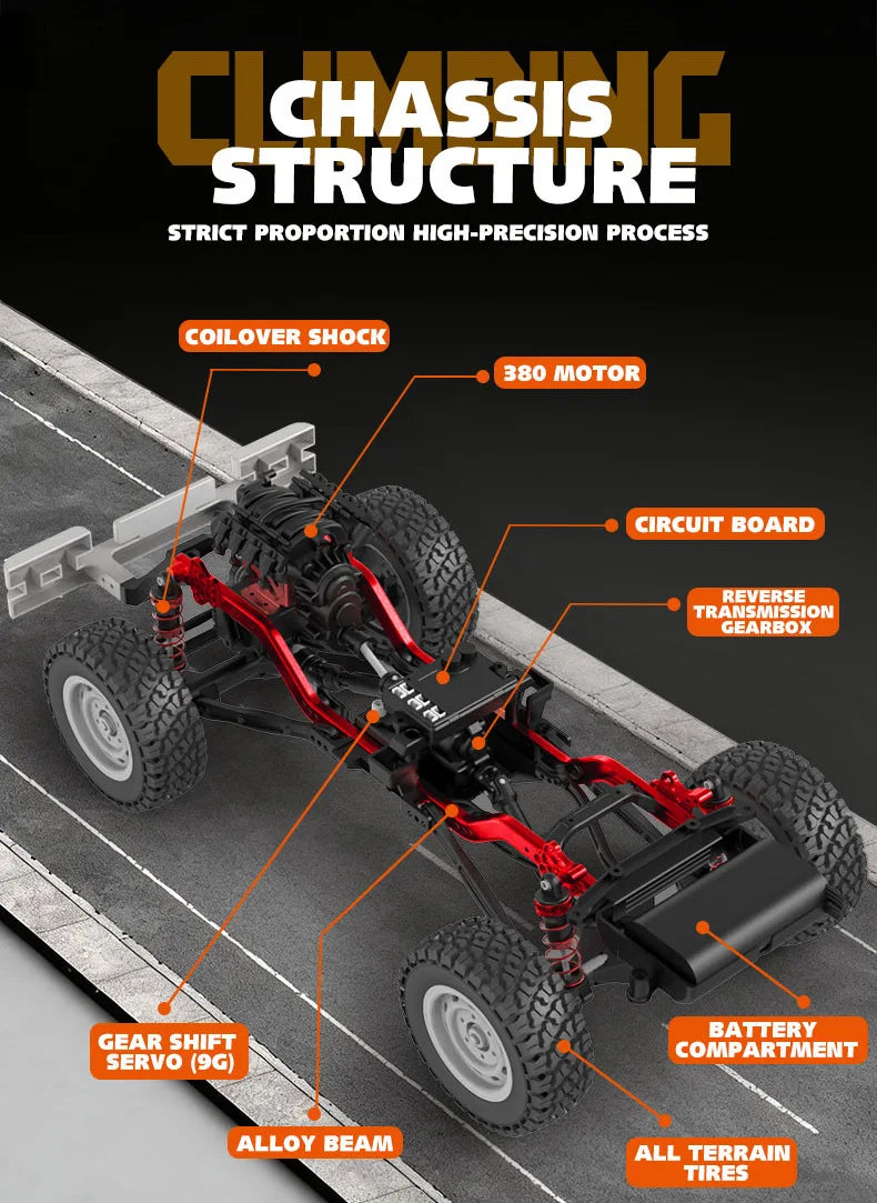 New 1:10 Full Scale Pickup 4X4 Professional Remote RC Defender Simulated Off-Road Climbing Vehicle RC CAR