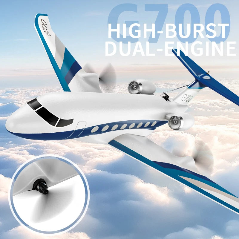 NEW G700 RC Plane Private Jet 3CH Remote Control Glider Gulfstream G700 RTF RTF 6-axis Gyro Stabilizer Airplane Toys Kids Adults