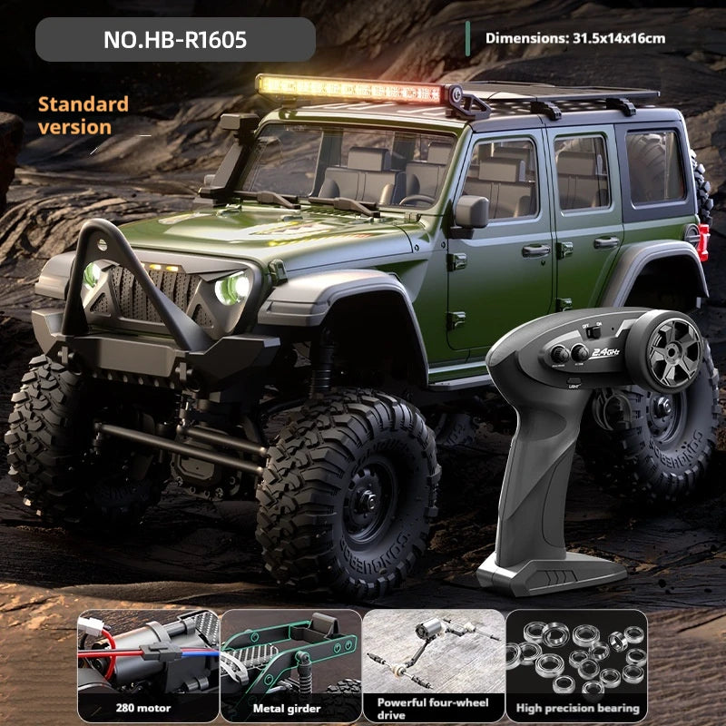 HB HuangBo RC Car RTR 1/16 Scale 4WD Off-Road Crawler Car Full Proportional Remote Control Electric Toy for Adults and Kids
