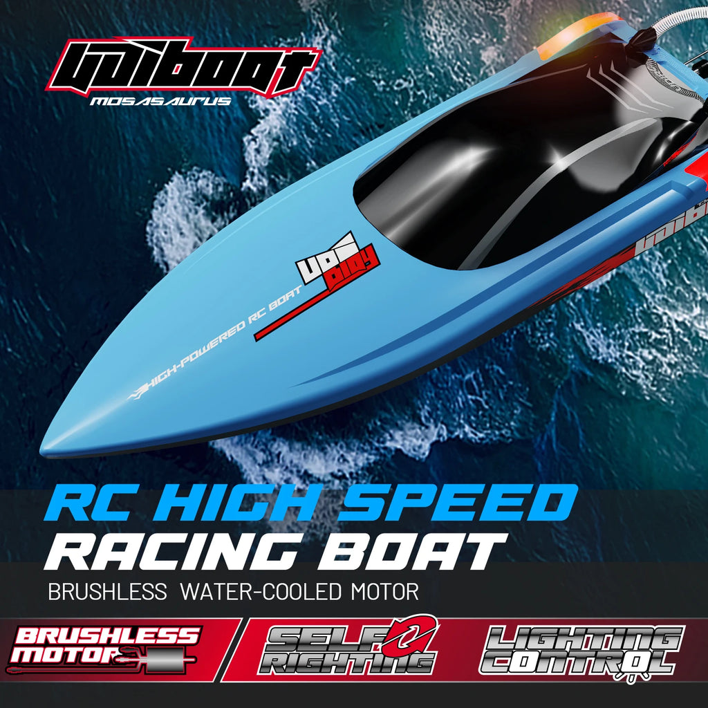 UDIRC High-Speed RC Racing Boat UDI025 Brushless Motor Self-Righting & Waterproof Hull for Lake, Pool, Outdoor Water Funll