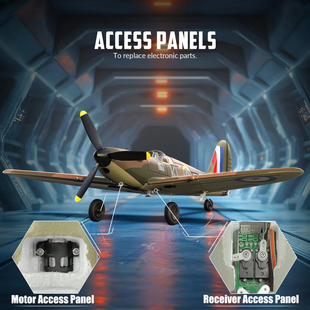 VOLANTEXRC RC Plane Spitefire 400 2.4Ghz 4CH 6-axis Stabilizer System For Beginner Remote Control Airplane 761-12 RTF