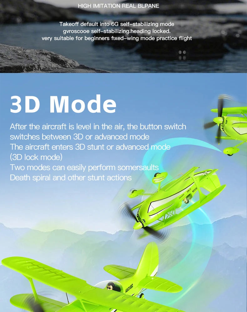 New 2026 WLtoys RC Airplane Brushless Motor 3D/6G with Gyroscope Biplane Four-Channel Plane Boy's Gift A310