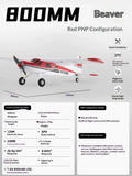 FMS 800mm Wingspan Beaver RC Fixed Wing Airplane Electric Assembly Remote Control Aircraft For Beginners Entry Level Model Plane